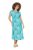 Ulla Popken 848696 Kuviollinen midimekko V-aukolla Turkoosi - Midimekot - Midimekot isoissa ko'oissa