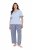 Ulla Popken 849850 Ruudullinen pyjama Vaaleansininen - Pyjama/Loungewear - 