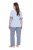 Ulla Popken 849850 Ruudullinen pyjama Vaaleansininen - Pyjama/Loungewear - 