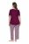 Ulla Popken 849850 Ruudullinen pyjama Marjanpunainen - Pyjama/Loungewear - 