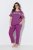 Ulla Popken 850403 Kukkakuvioinen pyjama Violetti - Pyjama/Loungewear - 