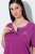 Ulla Popken 850864 Ruudullinen 3-osainen pyjamasetti Violetti - Pyjama/Loungewear - 