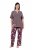 Ulla Popken 850903 Kukkakuvioinen pyjama 2 kpl Ruskea - Pyjama/Loungewear - 