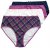 Ulla Popken 851070 Ruudulliset alushousut luomupuuvillaa 5 kpl Violetti - Alushousut - 