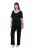 Ulla Popken 851245 Raidallinen pyjama Musta - Pyjama/Loungewear - 
