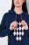 Ulla Popken 851749 Ruudullinen oleskelumekko hupulla Tummansininen - Pyjama/Loungewear - 