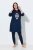 Ulla Popken 851749 Ruudullinen oleskelumekko hupulla Tummansininen - Pyjama/Loungewear - 