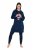 Ulla Popken 851749 Ruudullinen oleskelumekko hupulla Tummansininen - Pyjama/Loungewear - 