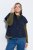 Ulla Popken 851785 Oversize tikattu liivi hupulla Tummansininen - Liivit - 