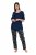 Ulla Popken 852577 Kuviollinen pyjama Tummansininen - Pyjama/Loungewear - 
