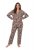 Ulla Popken 852649 Kuviollinen pyjama paitakauluksella Ruskea - Pyjama/Loungewear - 