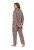 Ulla Popken 852649 Kuviollinen pyjama paitakauluksella Ruskea - Pyjama/Loungewear - 