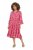 Ulla Popken 852841 Kukkakuvioinen mekko röyhelöillä Magenta - Midimekot - Midimekot isoissa ko'oissa