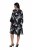 Ulla Popken 852959 Kukkakuvioinen mekko 3/4-hihoilla Musta - Midimekot - Midimekot isoissa ko'oissa