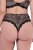 Ulla Popken 853106 Eläinkuvioiset string-alushousut Musta - Alushousut - 