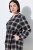 Ulla Popken 853728 Ruudullinen mekko röyhelöillä Musta - Naisten mekot isot koot - Mekot kaikille koille