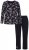 Ulla Popken 856134 Kukkakuvioinen pyjama Musta - Pyjama/Loungewear - 