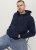 Jack & Jones BRADLEY Zip Hoodie Navy Blazer - Hupparit ja collegepaidat - Miesten hupparit ja collegepaidat isot koot