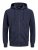 Jack & Jones Basic Sweat Zip Hood Navy Blazer - Hupparit ja collegepaidat - Miesten hupparit ja collegepaidat isot koot