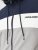 Jack & Jones RUSH White/Grey Blocking Bomber Jacket with Hood Navy Blazer - Takit - Miesten Takit, isot koot – 2XL – 12XL