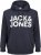 Jack & Jones CORP LOGO Large Print Hoodie Navy Blazer - Hupparit ja collegepaidat - Miesten hupparit ja collegepaidat isot koot