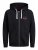 Jack & Jones JJSTAMP ZIP Hoodie Black - Hupparit ja collegepaidat - Miesten hupparit ja collegepaidat isot koot