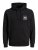 Jack & Jones JJLOCK SWEAT HOOD Black - Hupparit ja collegepaidat - Miesten hupparit ja collegepaidat isot koot