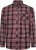 Kam Jeans 6301 LS Casual Check Shirt Red - Kauluspaidat - Miesten isot kauluspaidat 2XL – 8XL