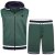 Kam Jeans TS005 Retro Tracky Set (Shorts/Sleeveless Hoodie) Racing Green - Verryttelypuvut - Miesten verryttelypuvut isot koot