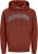 Jack & Jones CALEB Hoodie Red - Hupparit ja collegepaidat - Miesten hupparit ja collegepaidat isot koot