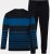 JP1880 Pyjamas Two-piece Long Sleeve with Stripes Blue - Alusvaatteet & uimavaatteet - Miesten Isot alusvaatteet 