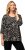 Ulla Popken Number Print 3/4 Sleeve Tee Black - Painetut T-paidat naisille - 