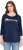 Ulla Popken Queens 3/4 Sleeve Graphic Tee Ink Blue - Painetut T-paidat naisille - 