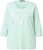 Ulla Popken Metallic Lettering 3/4 Sleeve Tee Mint Green - Painetut T-paidat naisille - 