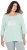 Ulla Popken Metallic Lettering 3/4 Sleeve Tee Mint Green - Painetut T-paidat naisille - 