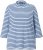 Ulla Popken Striped 3/4 Sleeve Turtleneck Tee Light Blue - Painetut T-paidat naisille - 