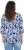 Ulla Popken Floral Print 3/4 Sleeve V-Neck Tee Navy Blue - Painetut T-paidat naisille - 