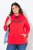 Ulla Popken TRUE Lettering Hoodie Neon Red - Naisten hupparit ja collegepaidat isot koot - Mukavat collegepaidat, huput ja neuleet