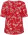 Kaffe Curve Ami Short Sleeve Blouse Printed Poppy Red - Naisten puserot ja tunikat isot koot - 