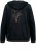 Ulla Popken Tulip Line Print Velour Zip Hoodie Black - Naisten hupparit ja collegepaidat isot koot - 