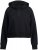 Ulla Popken Ribbed Inset Zip Collar Hoodie Black - Naisten hupparit ja collegepaidat isot koot - 