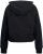 Ulla Popken Ribbed Inset Zip Collar Hoodie Black - Naisten hupparit ja collegepaidat isot koot - 