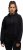 Ulla Popken Ribbed Inset Zip Collar Hoodie Black - Naisten hupparit ja collegepaidat isot koot - 