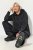 Ulla Popken Sweater Knit Fleece Hoodie Black - Naisten hupparit ja collegepaidat isot koot - Mukavat collegepaidat, huput ja neuleet