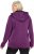 Ulla Popken Sweater Knit Fleece Hoodie Aubergine - Naisten hupparit ja collegepaidat isot koot - 