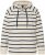 Ulla Popken Stripe Print Loungewear Hoodie Chalk - Naisten hupparit ja collegepaidat isot koot - 