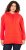 Ulla Popken Back Print Kangaroo Pocket Hoodie Hibiscus Red - Hupparit ja collegepaidat - 