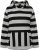 Ulla Popken Mixed Stripe Long Sleeve Hoodie Black - Naisten hupparit ja collegepaidat isot koot - 