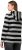 Ulla Popken Mixed Stripe Long Sleeve Hoodie Black - Naisten hupparit ja collegepaidat isot koot - 
