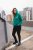 Ulla Popken Face Graphic Long Sleeve Hoodie Emerald Green - Naisten hupparit ja collegepaidat isot koot - 